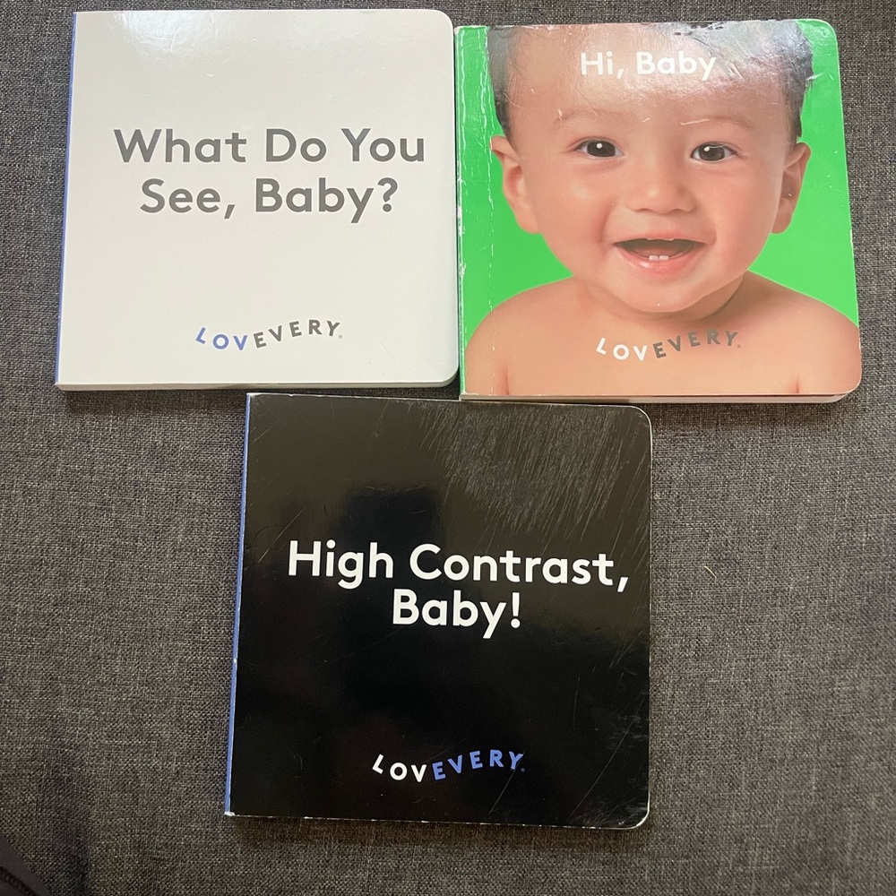 Lovevery High Contrast Baby Books Set - Black, White, Green